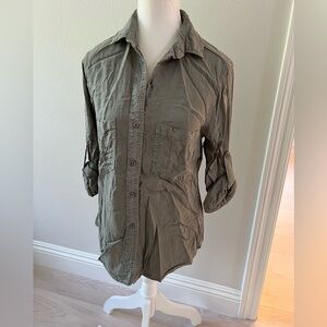 Anthropologie army green shirt